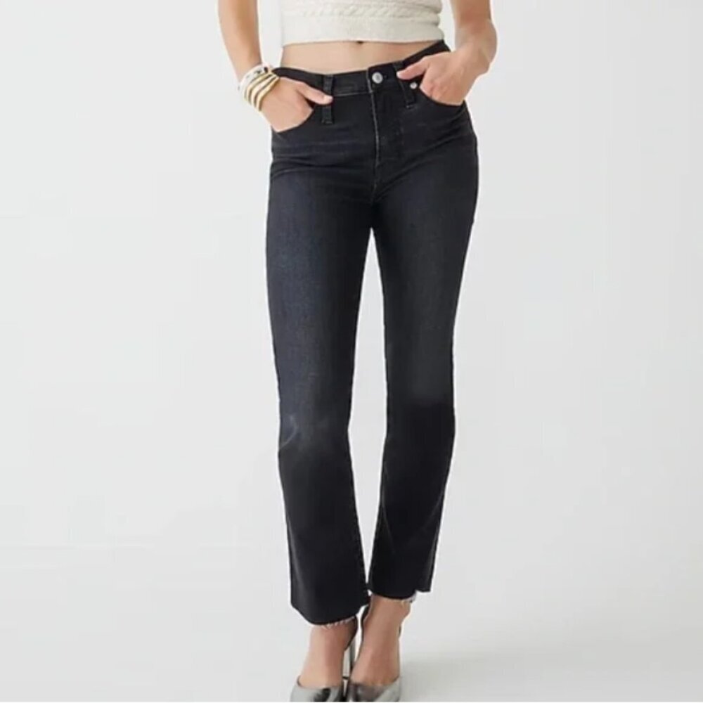 J. Crew Faded Black Kick Out Jeans Size 31 Petite